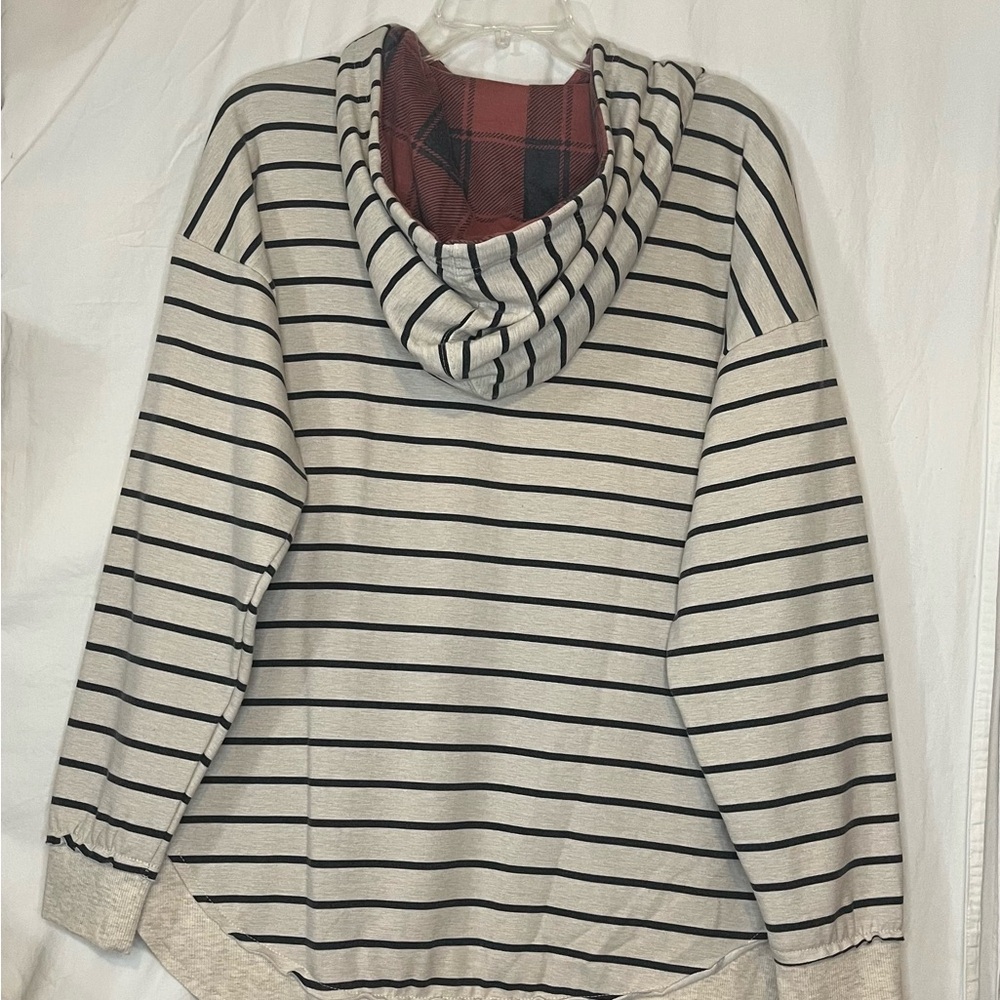 Maurices Gray Striped Hoodie - Picture 2 of 4